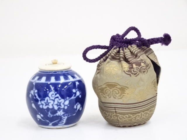 道具 ] - 道具 古物 染付茶入（保護箱） □z | ネットショップ圭